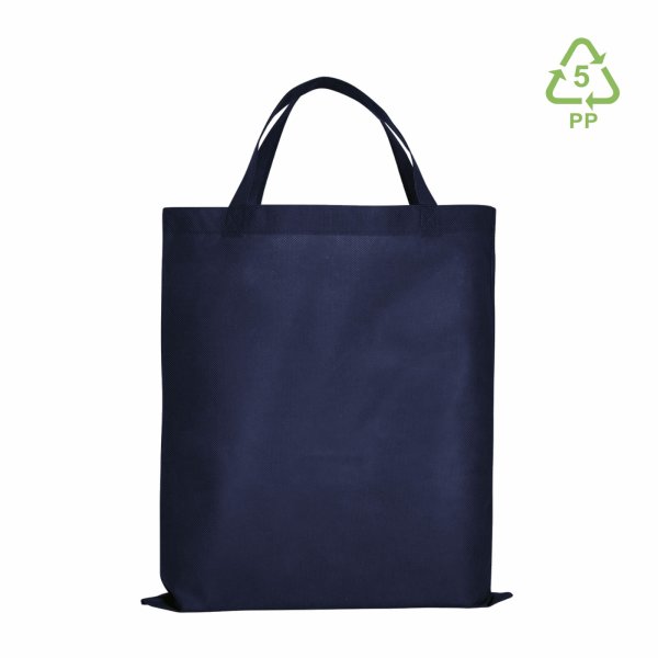 Non-Woven Vliestaschen mit zwei kurzen Griffen - Format 38x42 cm - dunkelblau