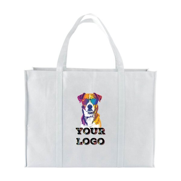 Non-Woven Tasche - inkl. Werbedruck - Format 60x45x20 cm - 100 g/m² - lange Henkel - Weiß