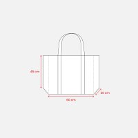 PP Non Woven Tasche 60x45x20 cm - schwarz bedruckt mit Logo