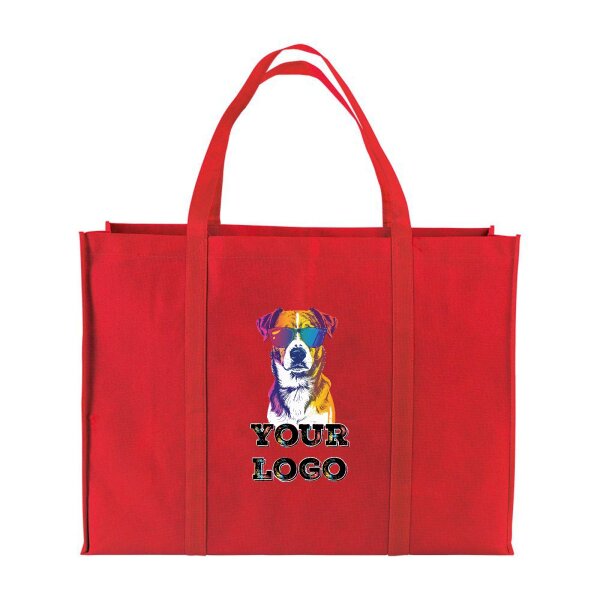 Non-Woven Tasche - inkl. Werbedruck - Format 60x45x20 cm - 100 g/m² - lange Henkel - Rot