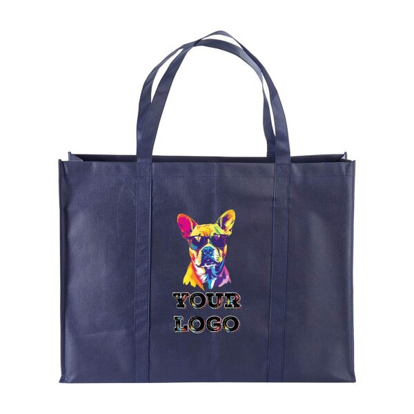 Non-Woven Tasche - inkl. Werbedruck - Format 60x45x20 cm - 100 g/m² - lange Henkel - Blau