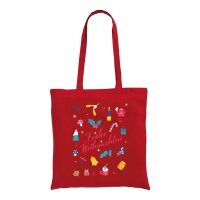 Weihnachtstasche rot im Standard-Format 38x42 mit langen...