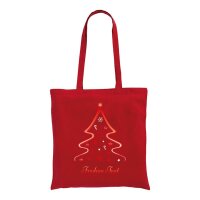 Weihnachtstasche rot im Standard-Format 38x42 mit langen...