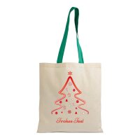 Weihnachtstasche naturfarben im Standard-Format 38x42 mit...