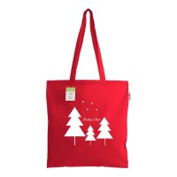 Bio Weihnachtstasche rot im Standard-Format 38x42 mit...