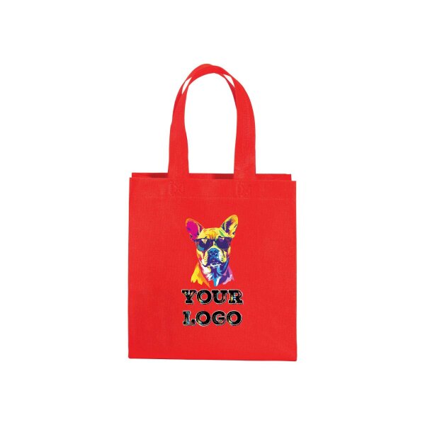 Non-Woven Tasche - inkl. Werbedruck - Format 23x25x10 cm - 80 g/m² - kurze Henkel - Rot