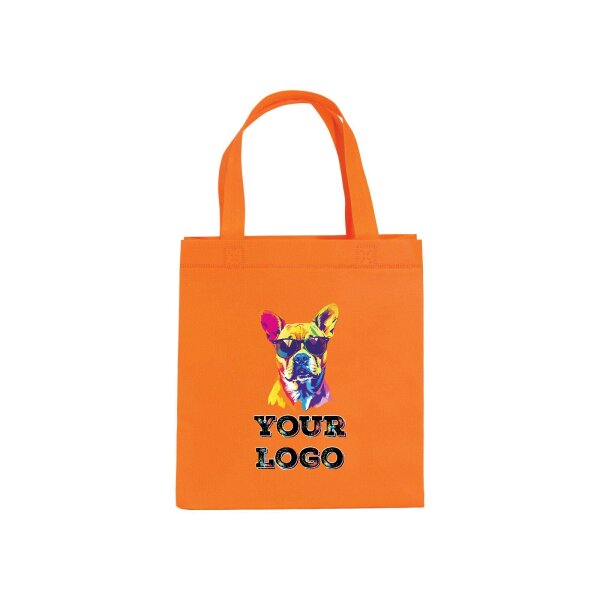 Non-Woven Tasche - inkl. Werbedruck - Format 23x25x10 cm - 80 g/m² - kurze Henkel - Orange