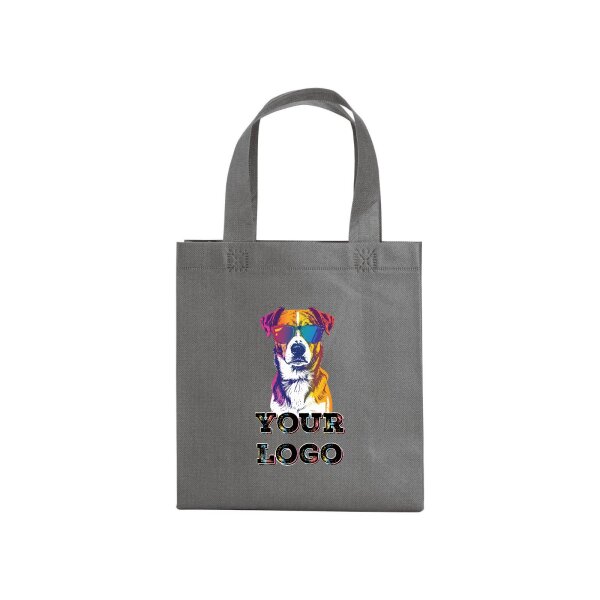 Non-Woven Tasche - inkl. Werbedruck - Format 23x25x10 cm - 80 g/m² - kurze Henkel - Grau