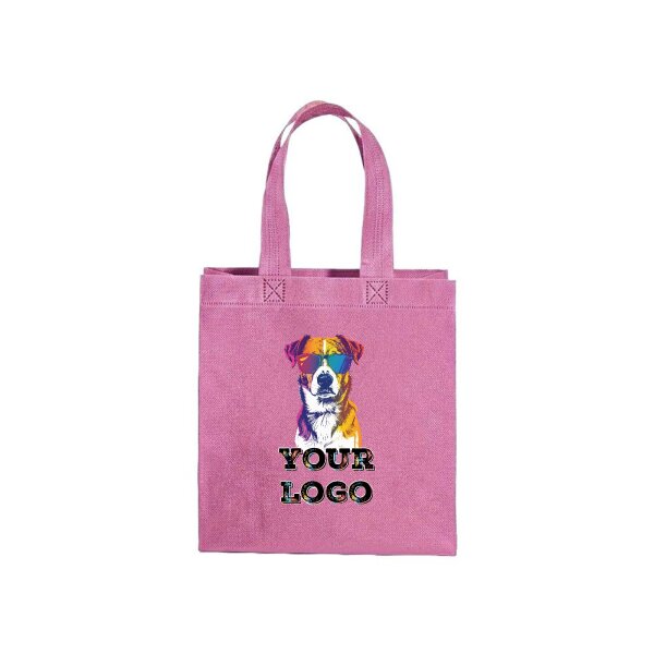 Non-Woven Tasche - inkl. Werbedruck - Format 23x25x10 cm - 80 g/m² - kurze Henkel - Rosa