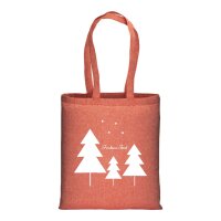 Recycling Weihnachtstasche melange rot im Standard-Format...