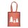 Recycling Weihnachtstasche melange rot im Standard-Format 38x42 mit langen Henkeln - einseitig bedruckt mit Weihnachtsmotiv: Tannen