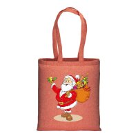 Recycling Weihnachtstasche melange rot im Standard-Format...