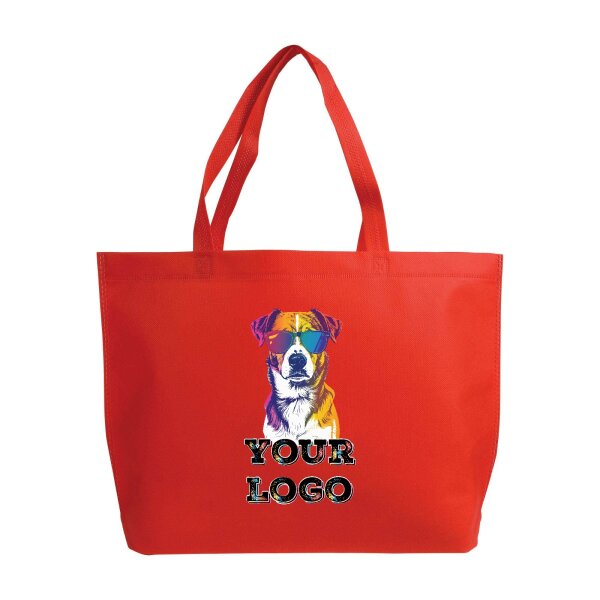 Non-Woven Tasche - inkl. Werbedruck - Format 44x30x10 cm - 70 g/m² - lange Henkel - Rot