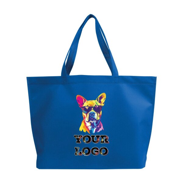 Non-Woven Tasche - inkl. Werbedruck - Format 44x30x10 cm - 70 g/m² - lange Henkel - Royalblau