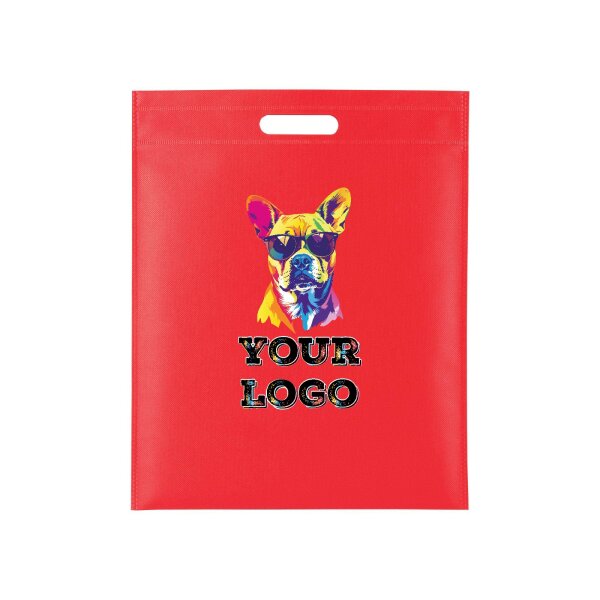 Non-Woven Tasche - inkl. Werbedruck - Format 34x42 cm - 80 g/m² - Griffloch - Rot
