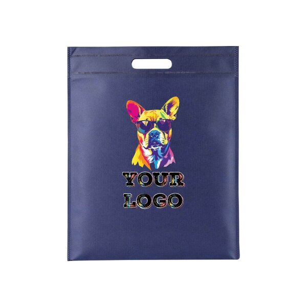 Non-Woven Tasche - inkl. Werbedruck - Format 34x42 cm - 80 g/m² - Griffloch - Blau