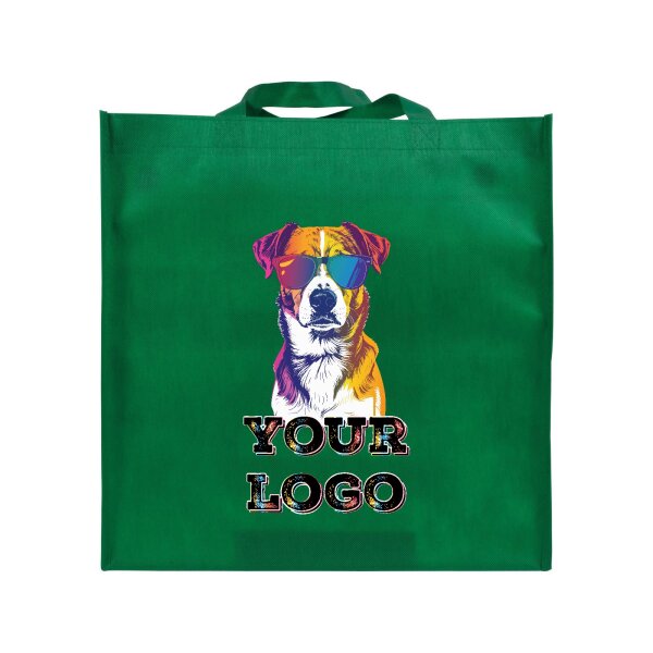 Non-Woven Tasche - inkl. Werbedruck - Format 36x37x36 cm - 80 g/m² - lange Henkel - Grün