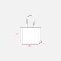 PP Non Woven Tasche gesiegelt 38x34x10 cm - schwarz bedruckt mit Logo