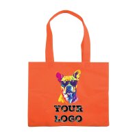 Non-Woven Tasche gesiegelt - inkl. Werbedruck - Format 38x34x10 cm - 80 g/m² - lange Henkel - Orange