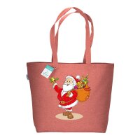 Recycling Weihnachtstasche melange rot im Standard-Format...
