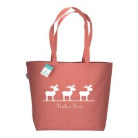Recycling Weihnachtstasche melange rot im Standard-Format...