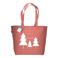 Recycling Weihnachtstasche melange rot im Standard-Format...