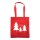 Non-Woven Tasche mit kurzen Griffen im Format 38x42cm - rot - Motiv: Tannen