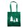 Non-Woven Tasche mit kurzen Griffen im Format 38x42cm - grün - Motiv: Tannen