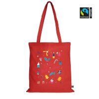 Weihnachtstasche Fairtrade rot im Standard-Format 38x42...