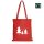 Weihnachtstasche Fairtrade rot im Standard-Format 38x42 mit langen Henkeln - einseitig bedruckt mit Weihnachtsmotiv: Tannen