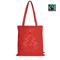 Weihnachtstasche Fairtrade rot im Standard-Format 38x42...