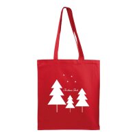 Weihnachtstasche rot im Format 38+8x42 mit langen Henkeln...