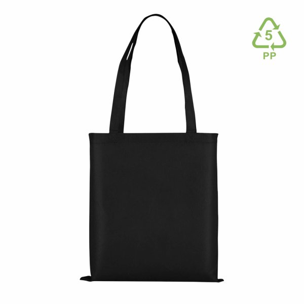 Non-Woven Vliestaschen mit zwei langen Henkeln - Format 38x42 cm - schwarz