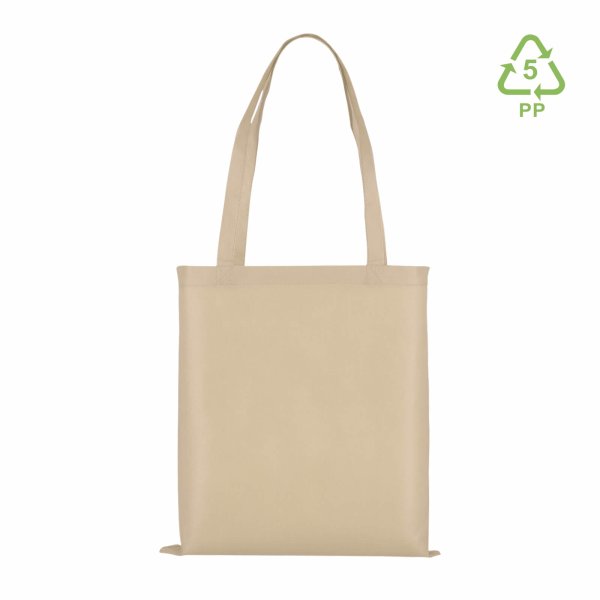 Non-Woven Vliestaschen mit zwei langen Henkeln - Format 38x42 cm - sandfarben