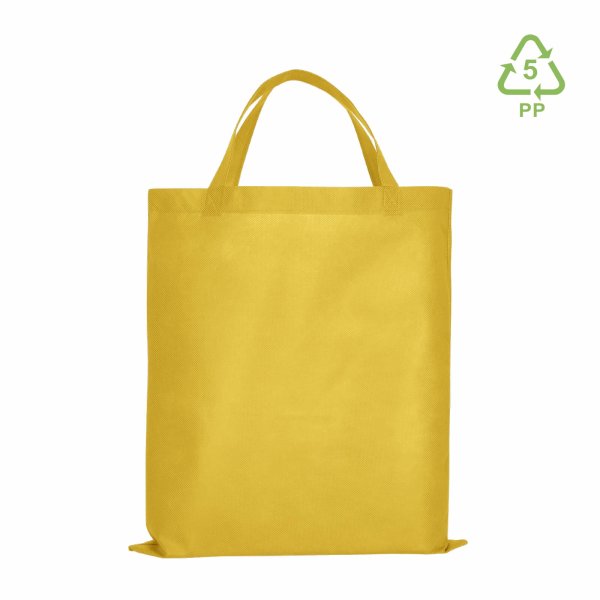 Non-Woven Vliestaschen mit zwei kurzen Griffen - Format 38x42 cm - gelb