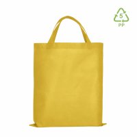 Non-Woven Tasche mit kurzen Griffen im Format 38x42cm - gelb