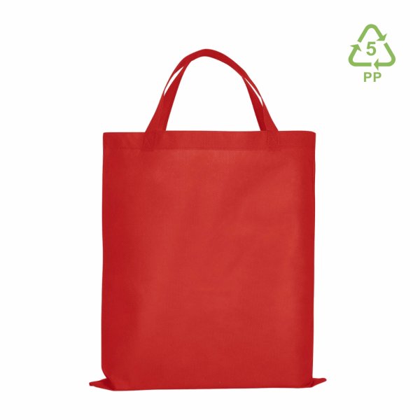 Non-Woven Vliestaschen mit zwei kurzen Griffen - Format 38x42 cm - rot
