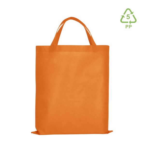 Non-Woven Tasche mit kurzen Griffen im Format 38x42cm - orange