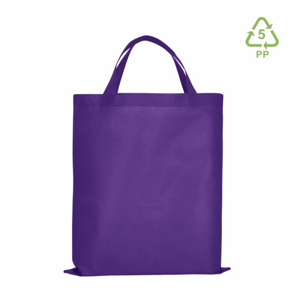 Non-Woven Vliestaschen mit zwei kurzen Griffen - Format 38x42 cm - violett