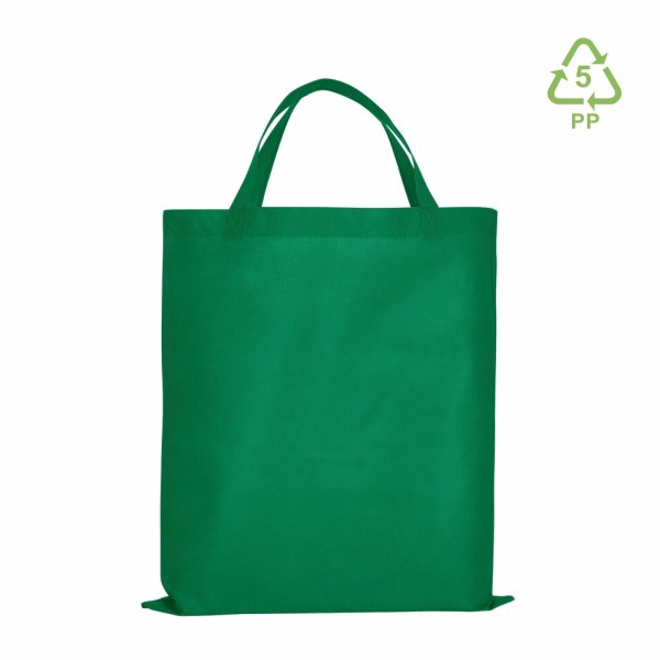 Non-Woven Vliestaschen mit zwei kurzen Griffen - Format 38x42 cm - grün