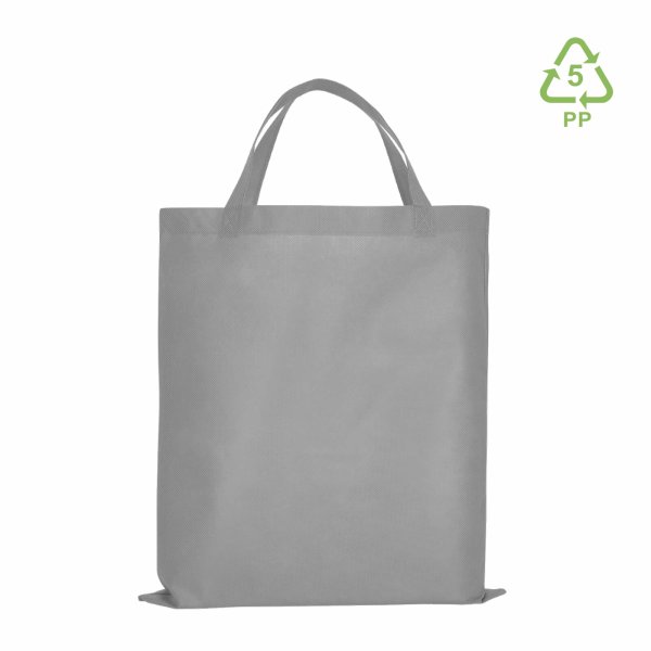 Non-Woven Vliestaschen mit zwei kurzen Griffen - Format 38x42 cm - grau