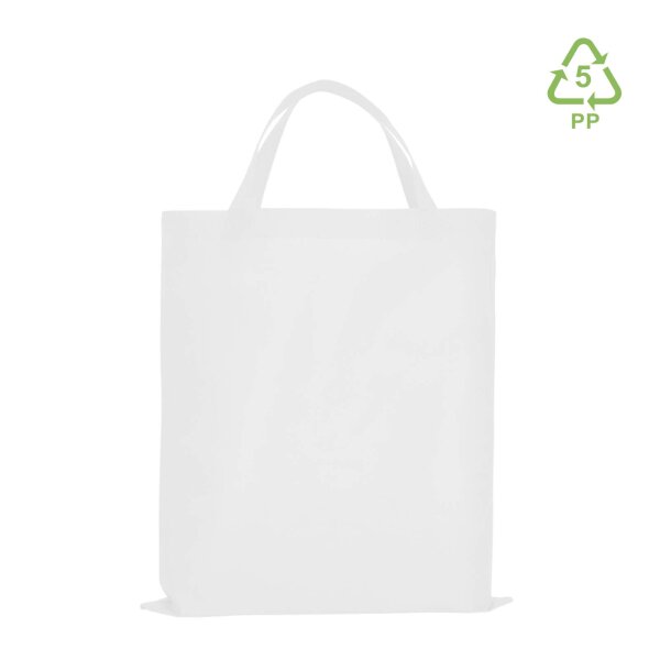 Non-Woven Tasche mit kurzen Griffen im Format 38x42cm - weiß
