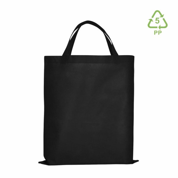 Non-Woven Vliestaschen mit zwei kurzen Griffen - Format 38x42 cm - schwarz