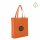 Non-Woven Shopper mit Boden- und Seitenfalte - Hochformat 38+10x42 cm - orange - bedruckt