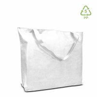Vliestasche Non-Woven mit Bodenfalte und Reißverschluss - Format 50+12x40 cm - weiß